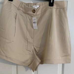 LOFT Beige High-Rise Tailored Women's Shorts
